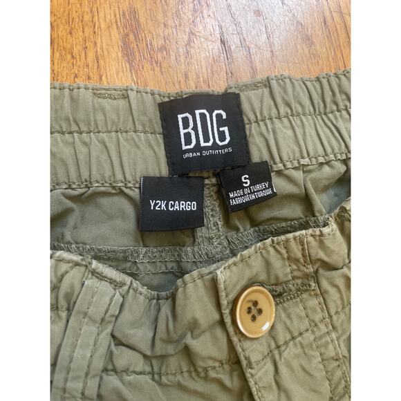Y2K BDG olive baggy cargo pants with elastic waistband with 5 pockets - Picture 2 of 4